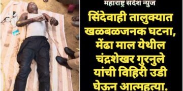 सिंदेवाही तालुक्यात खळबळजनक घटना, मेंढा माल येथील  चंद्रशेखर गुरनुले यांची विहिरी उडी घेऊन आत्महत्या.