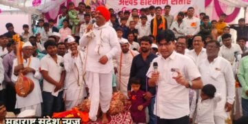 येनोरा येथे संत नामदेव बाबा समाधी मंदिराचे राहुल लोणीकर व बाळू महाराज गिरगावकर यांच्या उपस्थितीत लोकार्पण.