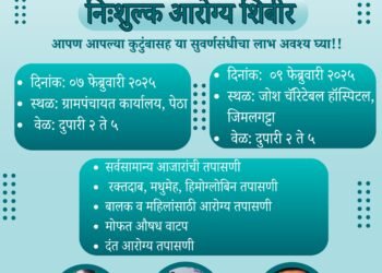 दि जोश फाउंडेशन, जीमलगट्टा, पेटा तर्फे  मोफत आरोग्य शिबिर.