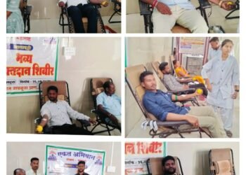 एकल अभियान अंचल आलापल्ली येथे भव्य आरोग्य व रक्तदान शिबिर संपन्न.