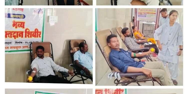 एकल अभियान अंचल आलापल्ली येथे भव्य आरोग्य व रक्तदान शिबिर संपन्न.