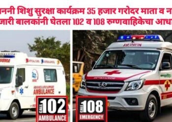 वर्धा: जननी शिशु सुरक्षा कार्यक्रम 35 हजार गरोदर माता व नवजात आजारी बालकांनी घेतला 102 व  108 रुग्णवाहिकेचा आधार.
