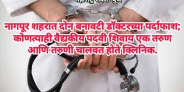 नागपूर शहरात दोन बनावटी डॉक्टरच्या पर्दाफाश; कोणत्याही वैद्यकीय पदवी शिवाय एक तरुण आणि तरुणी चालवत होते क्लिनिक.