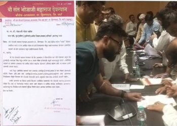 वर्धा जिल्ह्यातून गेलेला शक्तीपीठ महामार्ग भोजाजी महाराज देवस्थान आजनसराला जोडण्यात यावे यासाठी निवेदन.