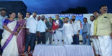 हिंगणघाट येथे डॉ. बाबासाहेब आंबेडकर पुतळा परिसर सौंदर्याकरण भूमिपूजन संपन्न.