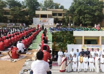 इन्फंट काँन्व्हेंट राजुरा येथे योग दिन उत्साहात: माजी आमदार सुभाष थोटेंच्या हस्ते उद्घाटन.