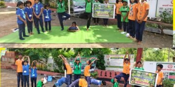 राजुरा: आदर्श शाळेत अकरावा आंतरराष्ट्रीय योग दिन उत्साहात साजरा, पर्यावरणाच्या सानिध्यात “हरीत योग” प्रात्यक्षिक सादरीकरण.