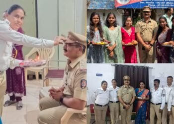वाहतूक नियंत्रण शाखा यांनी आपल्या कर्तव्यवरच केला रक्षाबंधन सण उत्साहात साजरा.
