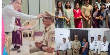 वाहतूक नियंत्रण शाखा यांनी आपल्या कर्तव्यवरच केला रक्षाबंधन सण उत्साहात साजरा.