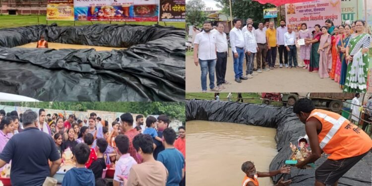 हिंगणघाट येथे आधार फाउंडेशन व नगर परिषदच्या पर्यावरणपूरक गणेश विसर्जनाला भाविकांचा उत्स्फूर्त प्रतिसाद.
