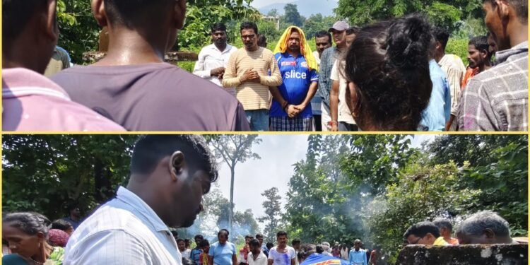 स्व. गंगा बक्का पेंदाम यांच्या अंत्यविधीसाठी युवा नेते हर्षवर्धन बाबा आत्राम यांची उपस्थिती.