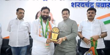 नाशिक येथील शेतकरी आक्रोश मोर्चाचे निरीक्षक अतुल वांदिले यांच्या कार्याची राका श.प पक्षाने घेतली दखल