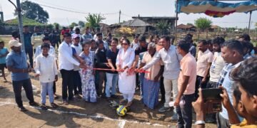 छलेवाडा येथे युवा स्टार व्ही.सी. छलेवाडा आयोजित ग्रामीण व्हॉलीबॉल स्पर्धाचे उदघाटन.