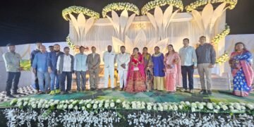 मुलचेरा येथे बहुभात स्वागत समारंभ उत्साहात पार कार्यक्रमाला   बबलू भैया व शाहीन भाभी यांची प्रमुख उपस्थिती.