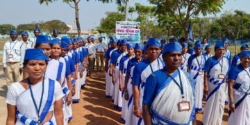 दिक्षा भूमी देसाईगंज येथे समता सैनिक दलाचे प्रशिक्षण शिबीर.