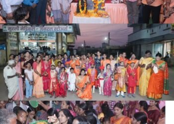 लॉयड्स मेटल्स अँड एनर्जी लिमिटेड कंपनीच्या वतीने एटापल्लीतील शिवाजी महाराज चौकात शिवजयंती उत्साहात साजरी.