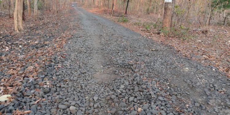 सिरोंचा–झिम्मेला मार्ग रखडला; निकृष्ट कामामुळे नागरिक त्रस्त,  कंत्राटदारावर कारवाईची मागणी.