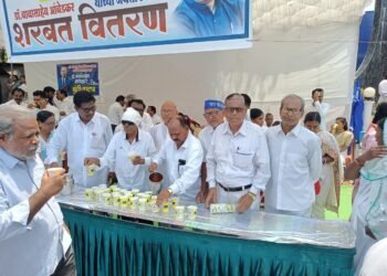 महामानव डॉ बाबासाहेब आंबेडकर यांच्या १३५ व्या जयंती निमित्त संविधान चौक राजुरा येथे उसळला जनसागर.